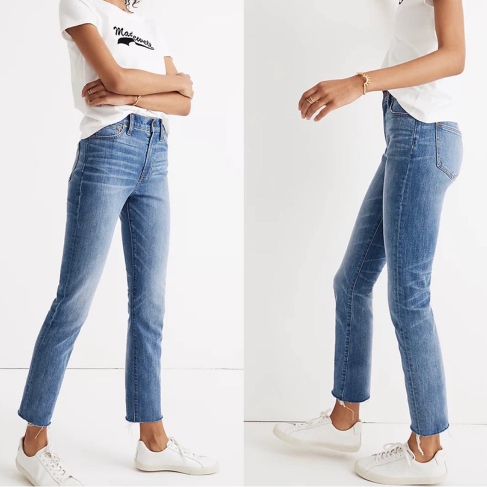 Madewell Medium Blue High Rise Tapered Slim Leg The Perfect Vintage Jeans